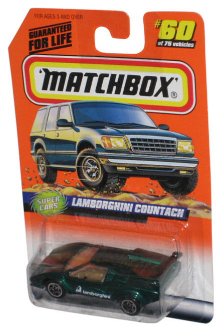 Matchbox Super Cars (1997) Green Lamborghini Countach Toy Car #60/75