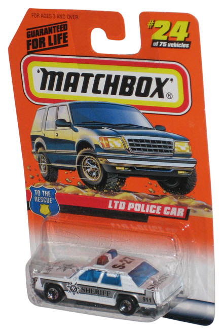 Matchbox To The Rescue (1997) White Sheriff LTD Police Car Toy #24/75