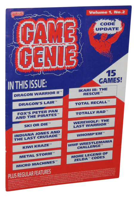 Nintendo Game Genie Galoob Vol. 1 No. 2 Code Update Paperback Book