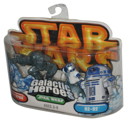 Star Wars Galactic Heroes (2005) Hasbro Super Battle Droid & R2-D2 Figure Set - (Damaged Packaging)