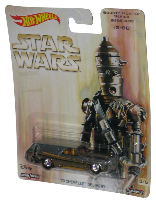 Star Wars Hot Wheels Real Riders Metal (2017) Bounty Hunter Series IG-88 Toy Car 3/6