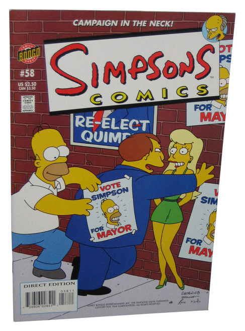 The Simpsons (2001) Bongo Comic Book Issue #58 - (Campaign In The Neck Major Quimby Vote Homer)