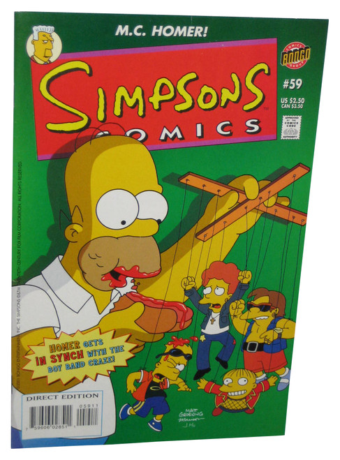 The Simpsons Homer Boy Band Craze Bongo Comic Book Issue #59