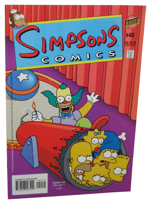 The Simpsons Krusty Clown Cannon Cover Bongo Comic Book Issue #40