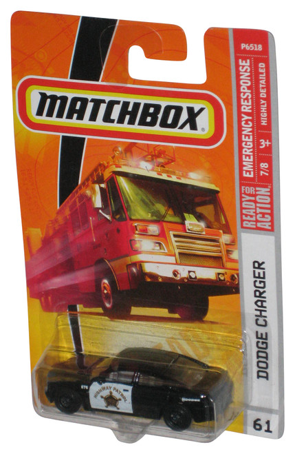 Matchbox Emergency Response (2008) Dodge Charger Police Black Toy Car #61