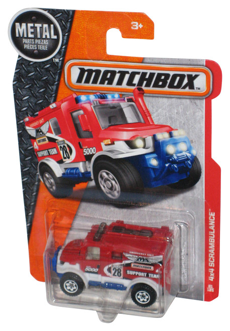 Matchbox 4x4 Scrambulance (2015) Die-Cast Metal Red Toy Truck 81/125