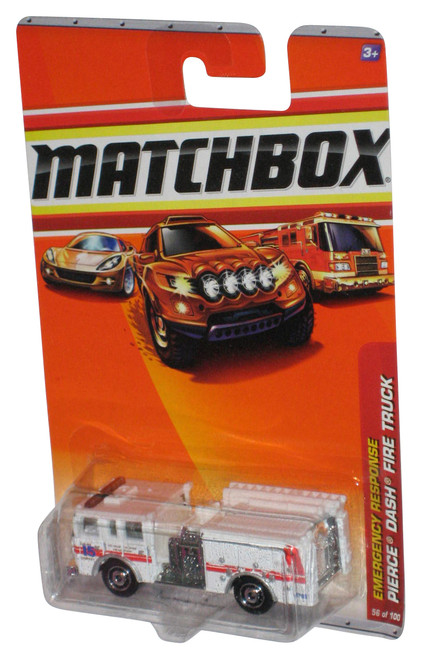 Matchbox Emergency Response (2009) White Pierce Dash Fire Truck Toy 56/100