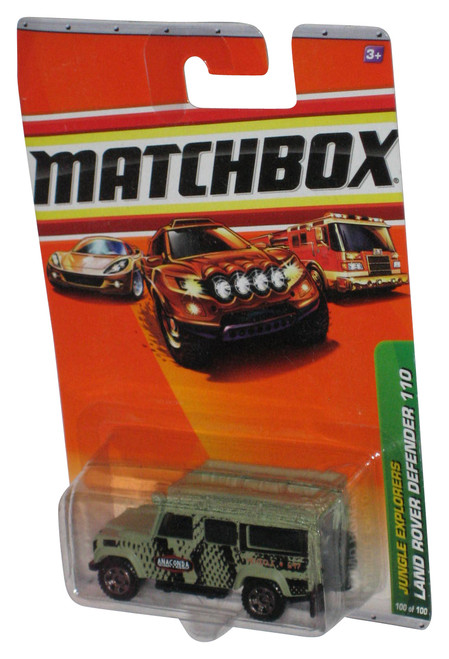 Matchbox Jungle Explorers (2009) Green Land Rover Defender 110 Toy Car 100/100