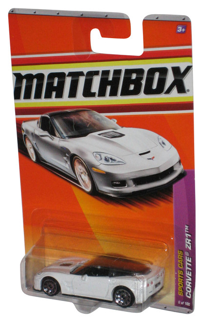 Matchbox Sports Cars (2010) White Corvette ZR1 Toy Car 6/100