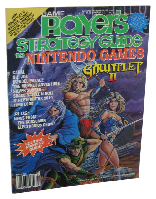 Game Player's Strategy Guide To Nintendo Games April 1991 Magazine Book - (Gauntlet II Cover)