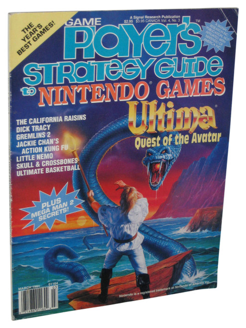 Game Player's Strategy Guide To Nintendo Games March 1991 Magazine Book - (Ultima Quest of The Avatar Cover)