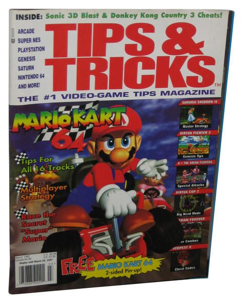 Tips & Tricks Video Game March 1997 Magazine Book - (Mario Kart 64 Cover)