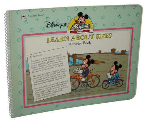 Disney Learn With Mickey Mouse About Sizes (1990) Golden Wipe-Off Activity Book