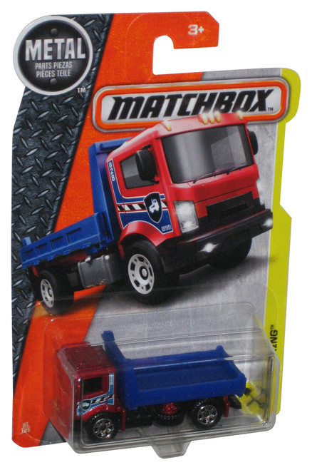 Matchbox Pit King (2016) Red & Blue Flat Bed Truck Toy 81/125