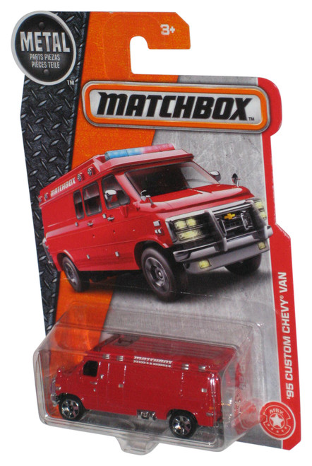 Matchbox Metal (2016) Red '95 Custom Chevy Van Toy 87/125