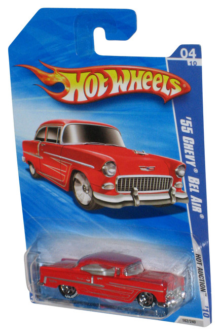 Hot Wheels Hot Auction '10 Red '55 Chevy Bel Air Toy Car 162/240