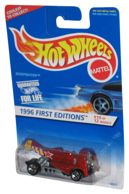 Hot Wheels 1996 First Editions 10/12 (1995) Red Dogfighter Toy Car #375