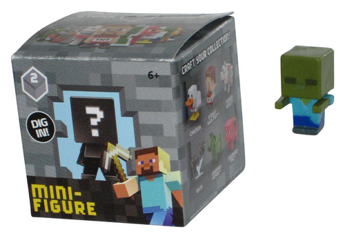 Minecraft End Stone Series 2 (2014) Mattel Green Zombie 1-Inch Mini Figure