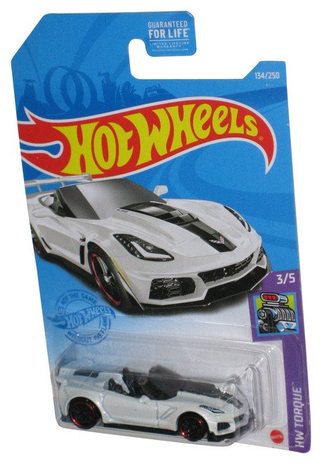 Hot Wheels HW Torque 3/5 (2020) White '19 Corvette ZR1 Convertible Car 134/250