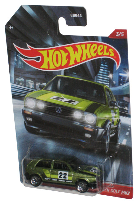 Hot Wheels Green Volkswagen Golf MK2 (2020) Mattel Die-Cast Toy Car 3/5