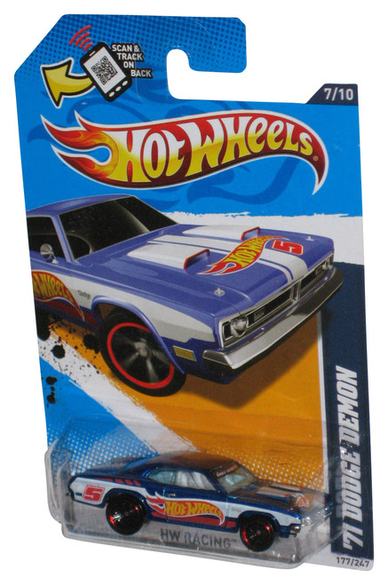 Hot Wheels HW Racing '12 Blue '71 Dodge Demon Toy Car 177/247