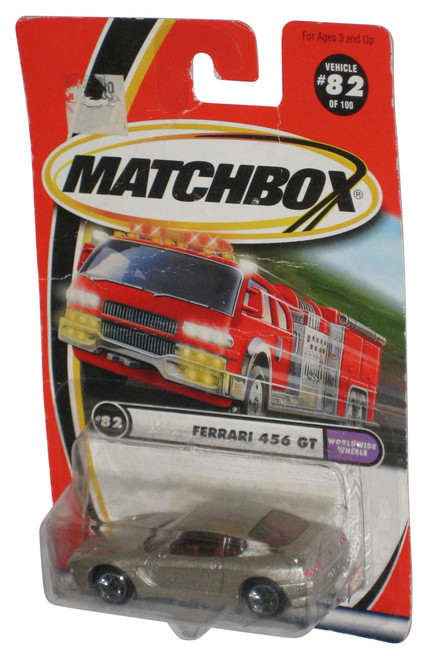 Matchbox Worldwide Wheels (2000) Silver Ferrari 456 GT Car #82/100 - (Damaged Packaging)