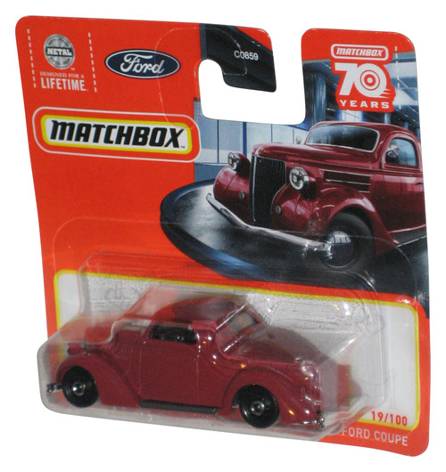 Matchbox 70 Years 1936 Ford Coupe (2023) Mattel Red Die-Cast Toy Car 19/100 - (Short Card)