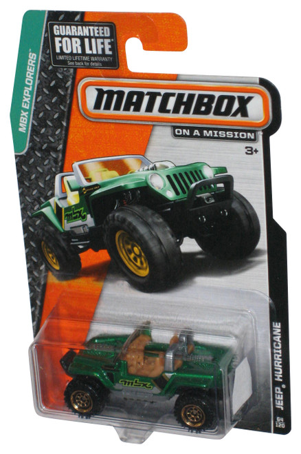 Matchbox MBX Explorers (2013) Green Jeep Hurricane Toy #64/120