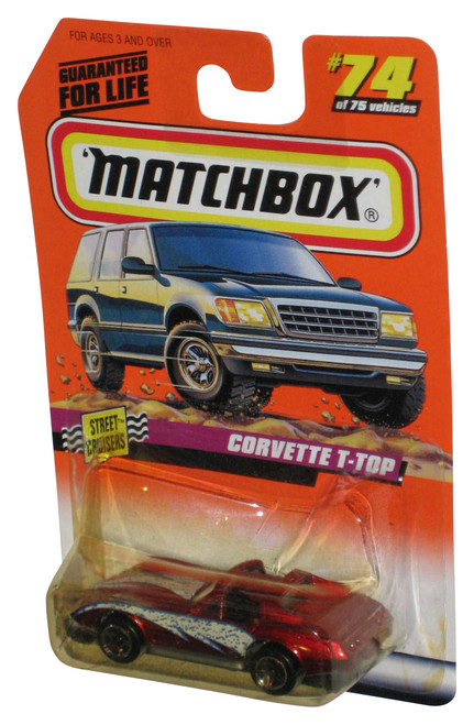 Matchbox Street Cruisers (1997) Red Corvette T-Top Die-Cast Toy Car #74/75 - (Dented Plastic)