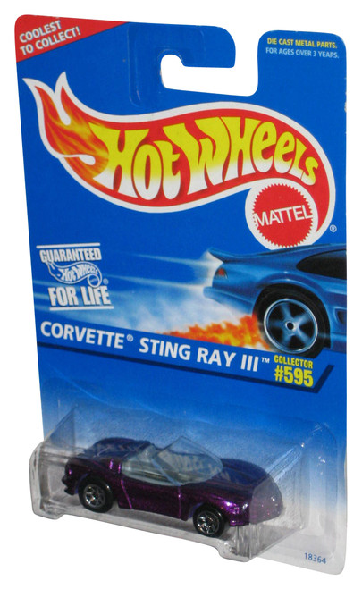 Hot Wheels Purple Corvette Sting Ray III (1995) Mattel Die-Cast Toy Car #595