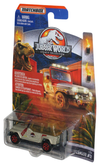 Jurassic World Legacy Collection '93 Jeep Wrangler #12 (2017) Matchbox Toy Car 5/6 - (Cracked Plastic)