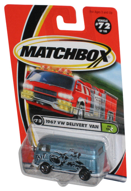 Matchbox On Tour (1999) Metallic Blue 1967 VW Delivery Van Toy 72/100