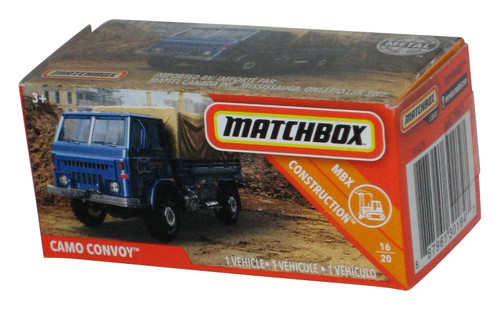 Matchbox Power Grabs Box MBX Construction (2018) Blue Camo Convoy Toy Truck