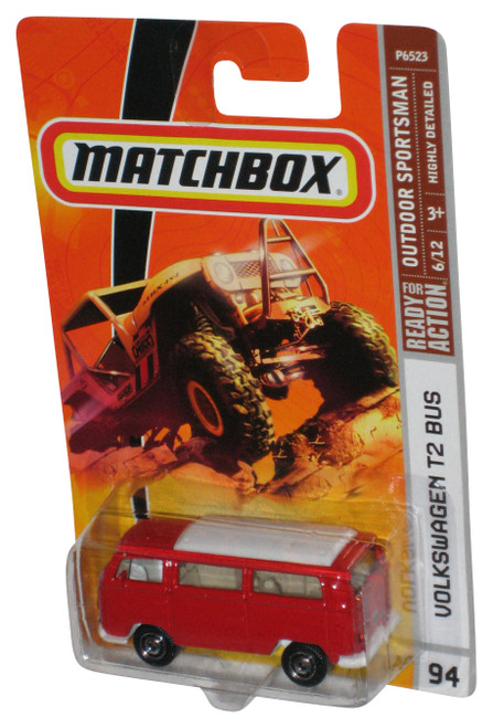 Matchbox Outdoor Sportsman 6/12 (2008) Red Volkswagen T2 Bus Toy #94
