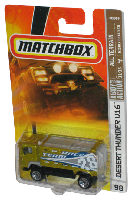 Matchbox All Terrain 11/13 (2007) Gold Desert Thunder V16 Toy Truck #98