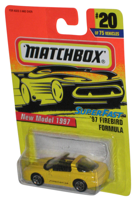 Matchbox Superfast New Model 1997 Yellow '97 Firebird Formula Car #20/75