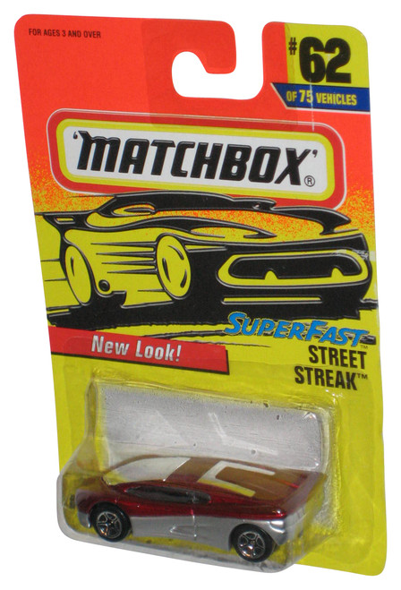 Matchbox Get In The Super Fast Lane (1995) New Model Red & Silver Street Streak Toy Car #62