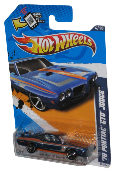 Hot Wheels Muscle Mania GM '12 4/10 (2011) Blue '70 Pontiac GTO Judge Car 104/247