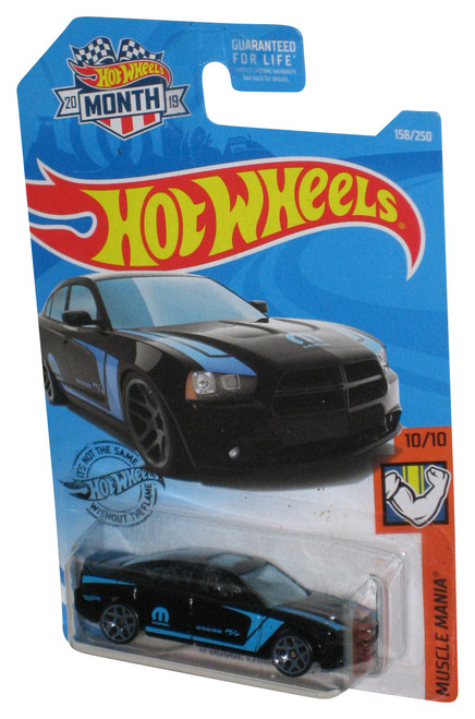 Hot Wheels Muscle Mania 10/10 (2017) Black '11 Dodge Charger R/T Car 158/250 - (Month Card)