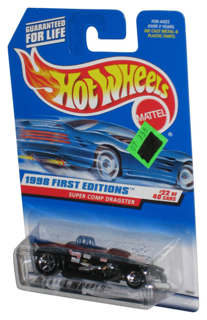 Hot Wheels 1998 First Editions 22/40 Super Comp Dragster Black Car #655