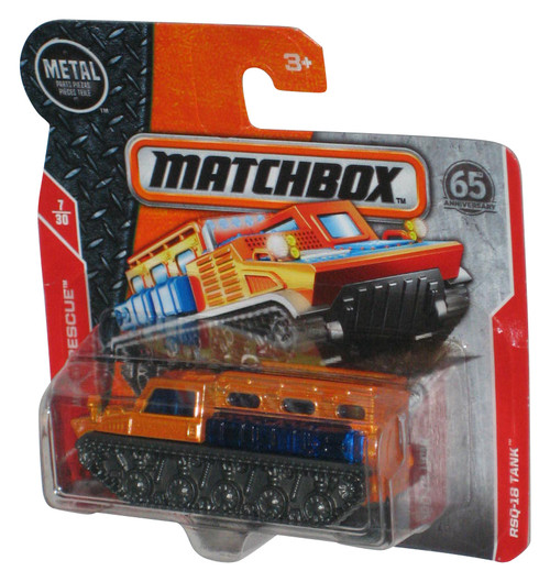 Matchbox MBX Rescue (2017) RSQ-18 Tank Orange Die-Cast Metal Toy 7/30 - (Short Card)