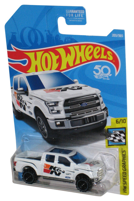 Hot Wheels HW Speed Graphics 6/10 (2017) White '15 Ford F-150 Toy Truck 203/365