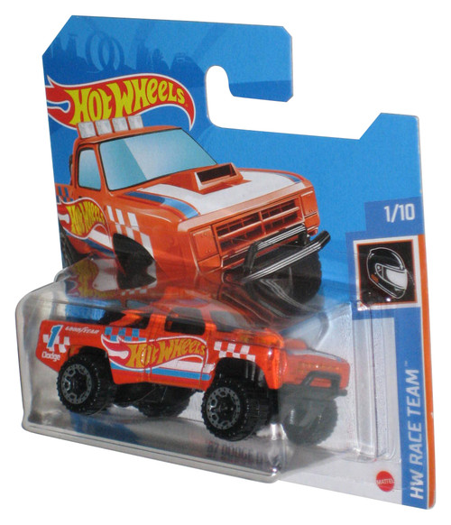 Hot Wheels HW Race Team (2018) Orange '87 Dodge D100 Toy Truck 1/10 - (Short Card)