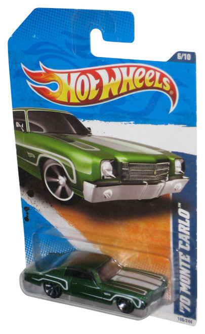 Hot Wheels Muscle Mania (2010) Green '70 Monte Carlo Toy Car 106/244