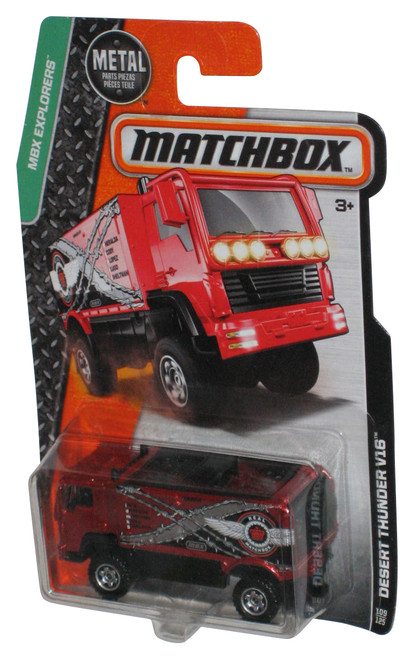 Matchbox MBX Explorers (2015) Metallic Red Desert Thunder V16 Toy Truck 109/125