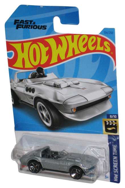 Hot Wheels Fast & Furious HW Screen Time 8/10 Silver Corvette Grand Sport Roadster Car 154/250