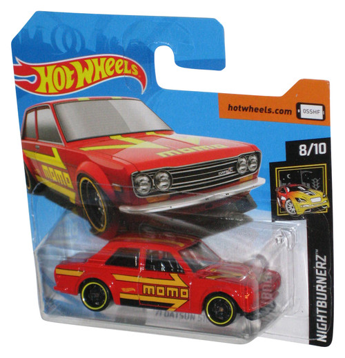 Hot Wheels Nightburnerz (2018) Red '71 Datsun 510 Toy Car 8/10 - (Short Card)