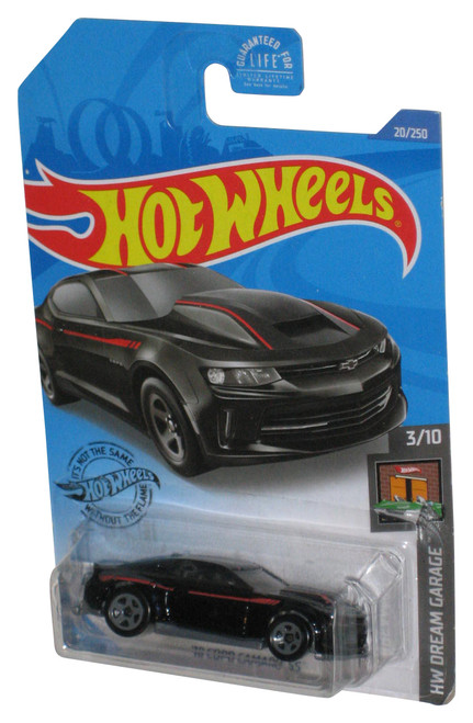 Hot Wheels HW Dream Garage 3/10 (2017) Black '18 Copo Camaro SS Toy Car 20/250 - (Cracked Plastic)