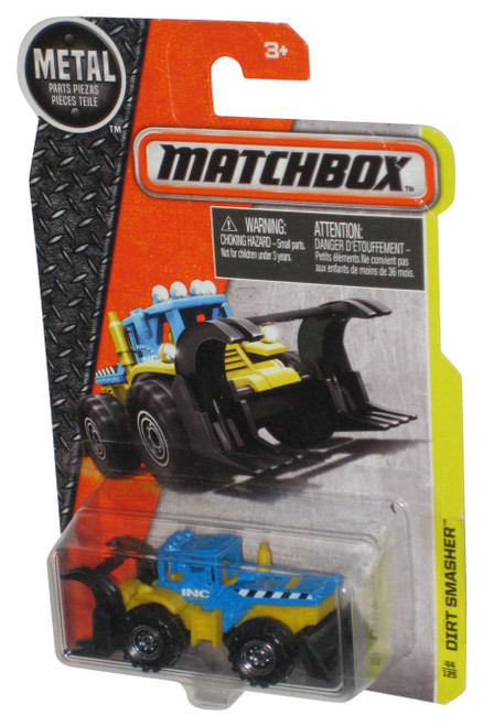 Matchbox Blue & Yellow Dirt Smasher (2015) Die-Cast Construction Toy 44/125