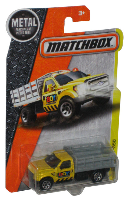 Matchbox MBX Construction (2015) Yellow Ford F-350 Toy Truck 51/125 - (Dented Plastic)